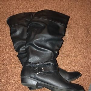 Knee high black boots